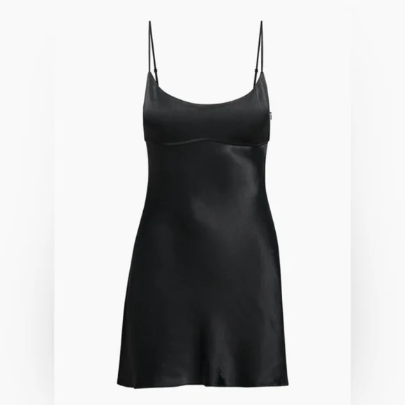 SUNDAY BEST Bonsoir Dress Satin Light Blue Mini Large Aritzia - Picture 6 of 10